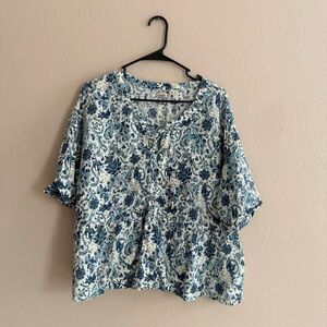Faherty Salinas Top Linen Floral